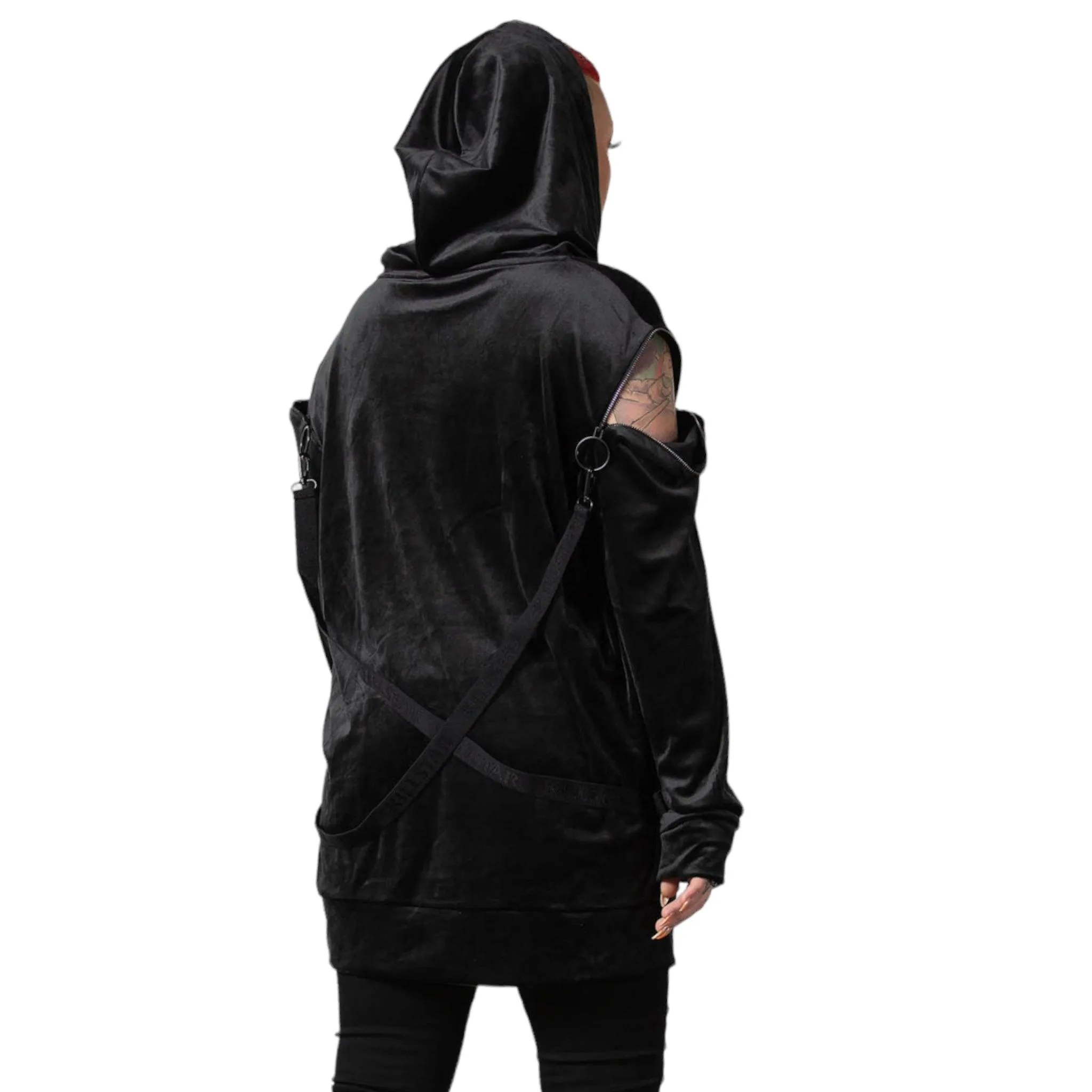 Killstar In a State Black Velour Hoodie