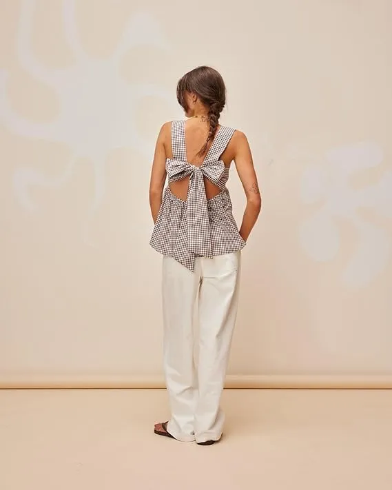 KOSUSANILL Y2k Gingham Tank Top Women Sleeveless Backless Square Neck Ruffle Peplum Babydoll Camisole Going Out Cami Blouse