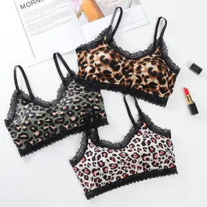 Ladies Sexy Leopard Print Sports Bra Underwire Bra