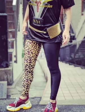 Leopard Black Two Face Leggings