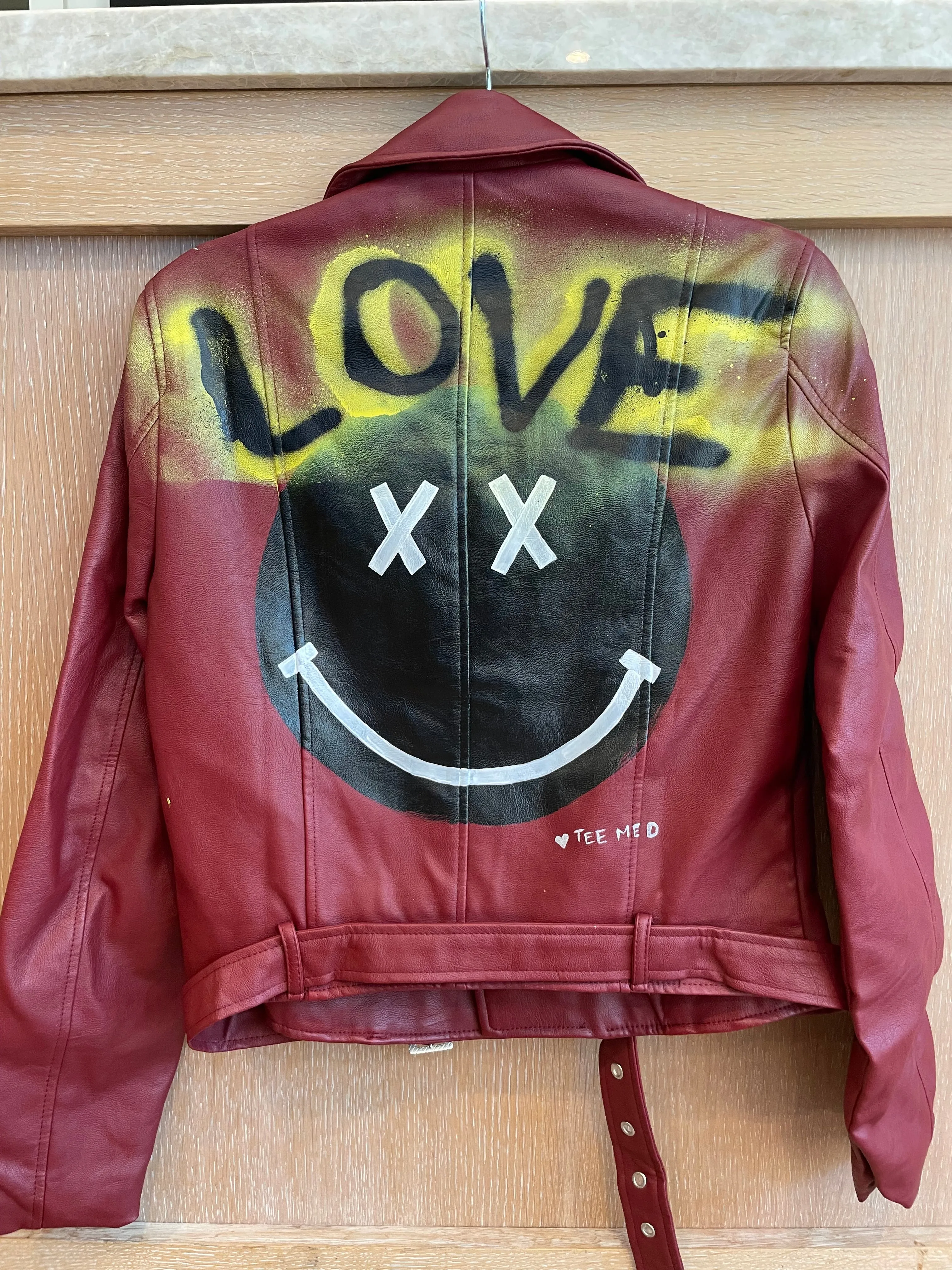 LOVE ME - Hand painted moto jacket