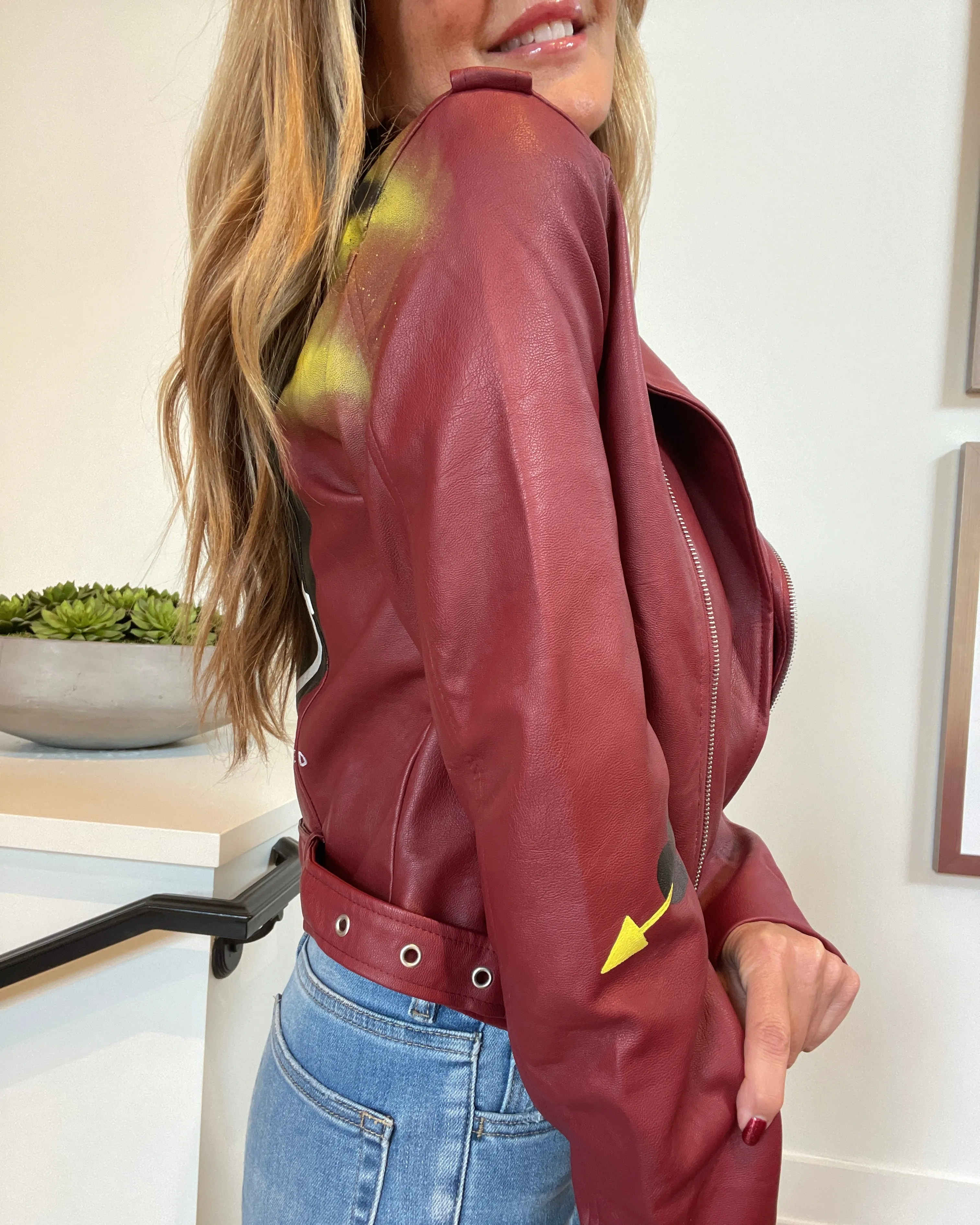 LOVE ME - Hand painted moto jacket