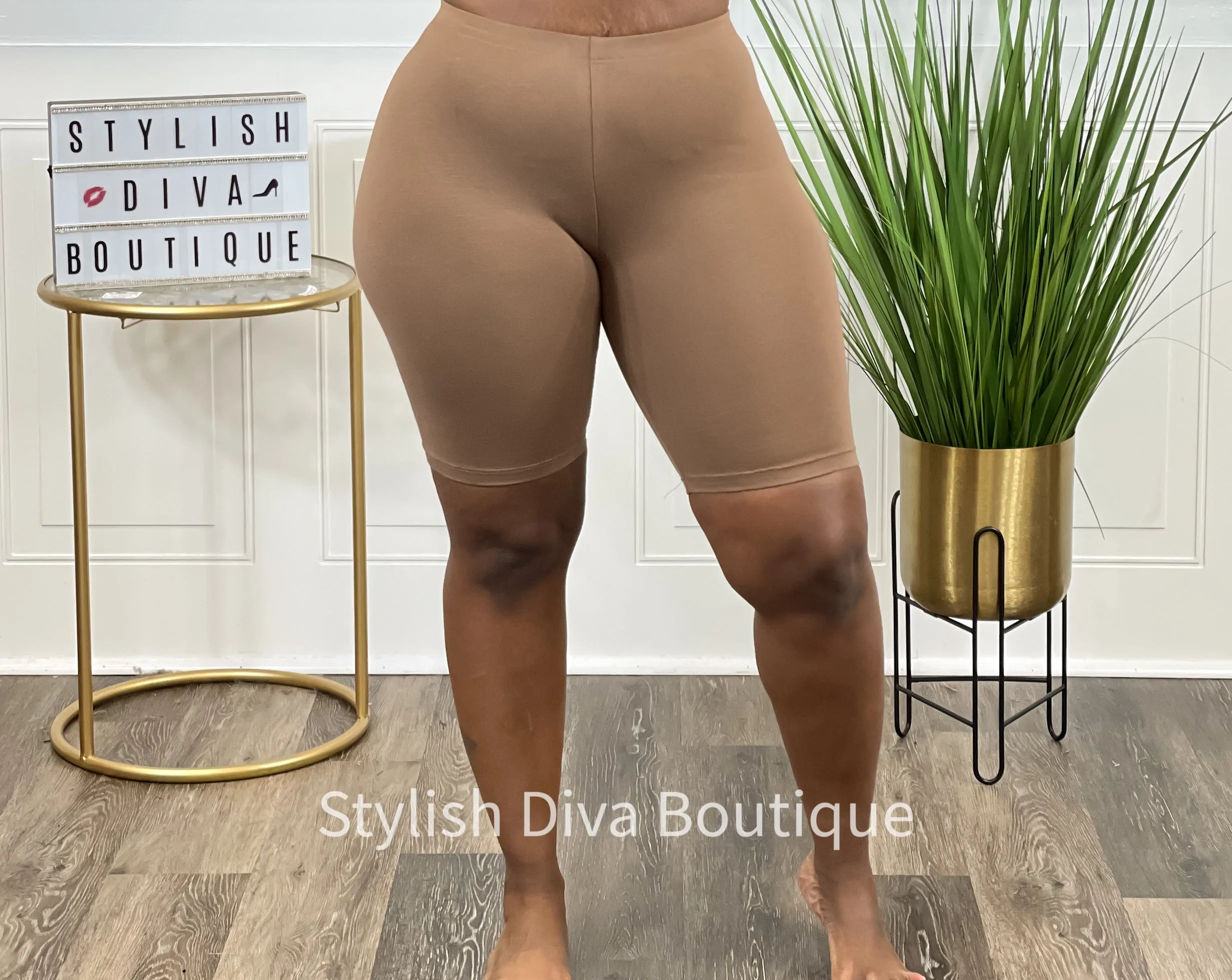 Luxe Cotton Biker Shorts up to 3XL (Mocha)