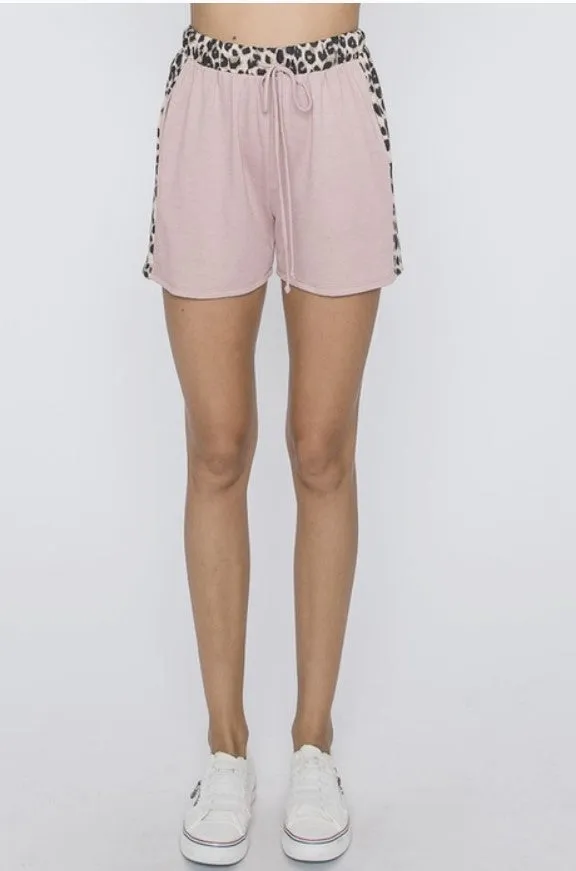 Mauve Shorts w/Animal Print Detail - #7278-7283