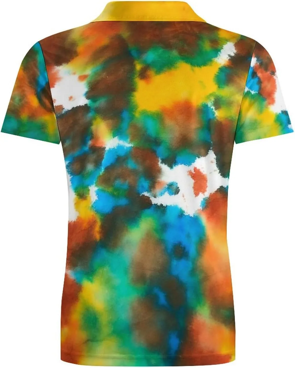 Men's Colorful Tie Dye Green Drops Pattern Polo Shirts Short Sleeve Cool Golf Shirt Quick-Dry Activewear Polos