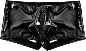 Mens Fashion Casual Solid Color Leather Shorts Sexy Soft Leather Taste Underwear Pants Satin Pajama
