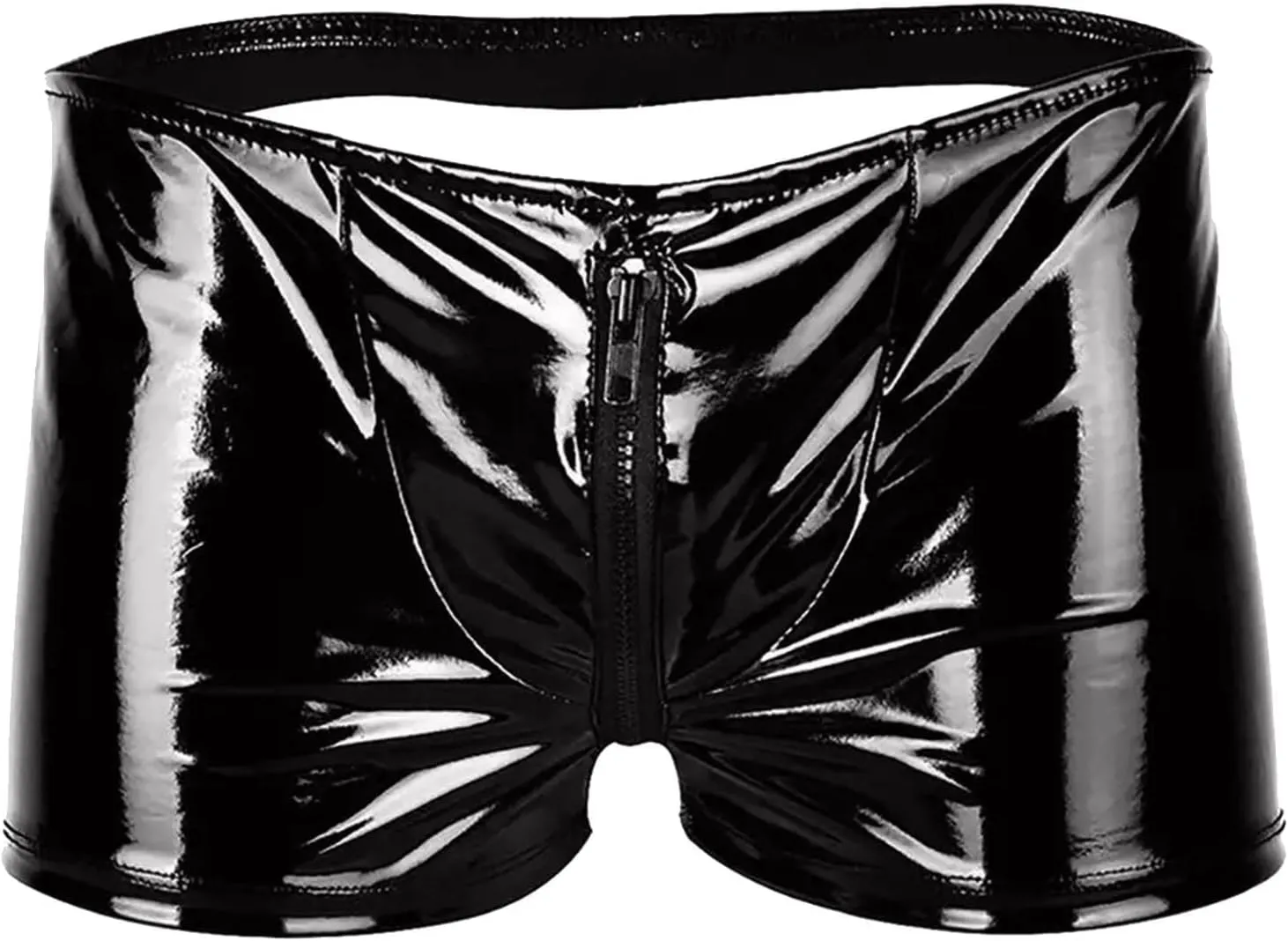 Mens Fashion Casual Solid Color Leather Shorts Sexy Soft Leather Taste Underwear Pants Satin Pajama