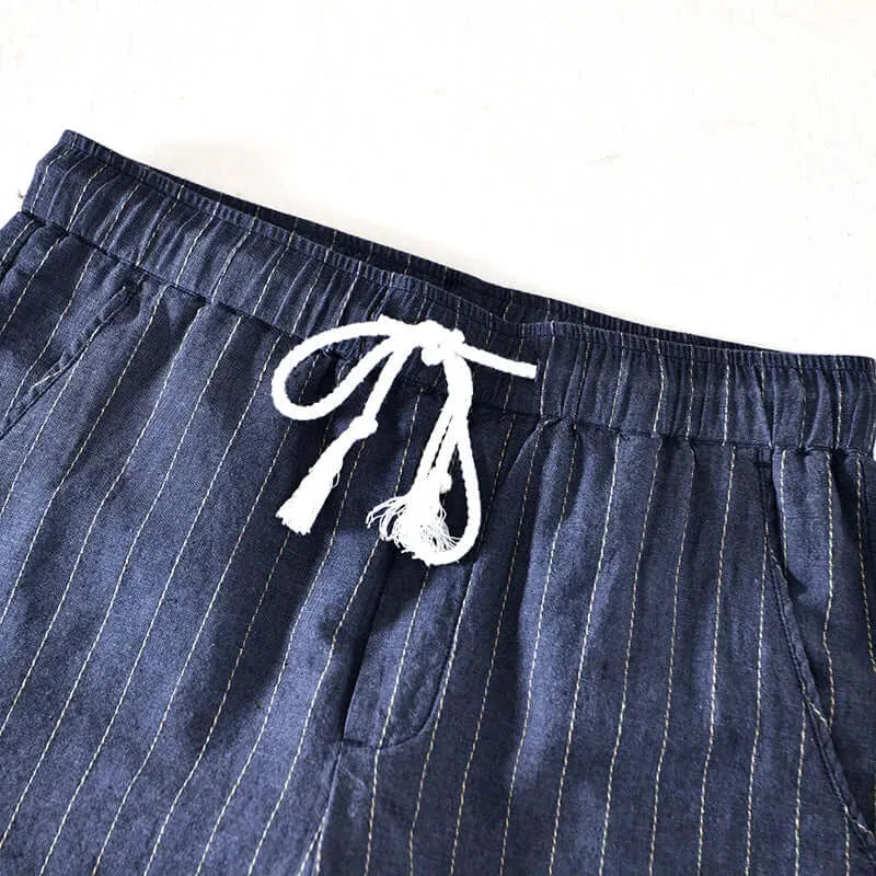 Men's Linen Blend Casual Summer Shorts