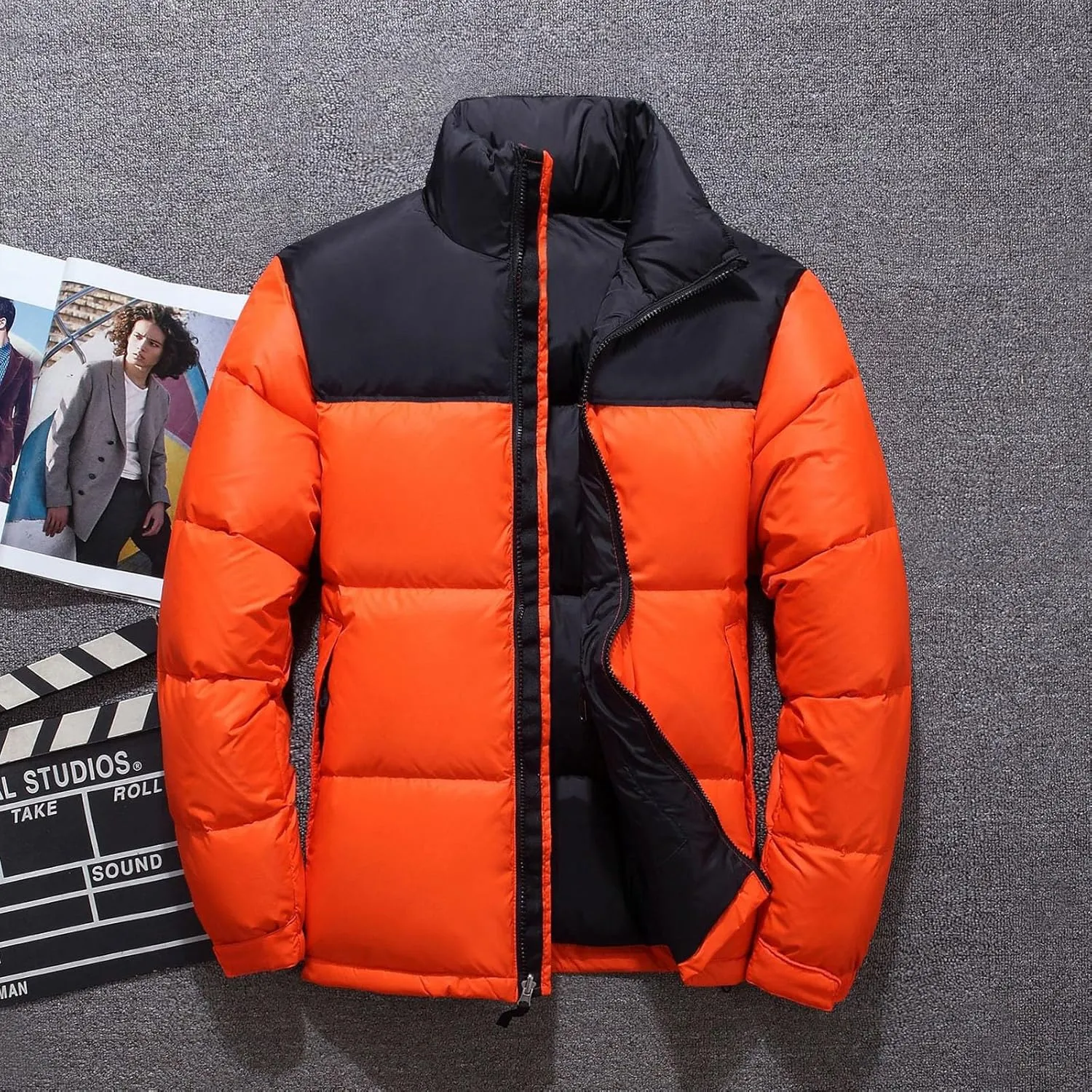 Men's Loose Plus Size Winter Fashionable Daily Retro Casual Warm Hooded Down Jacket Lined Winter Coats Men