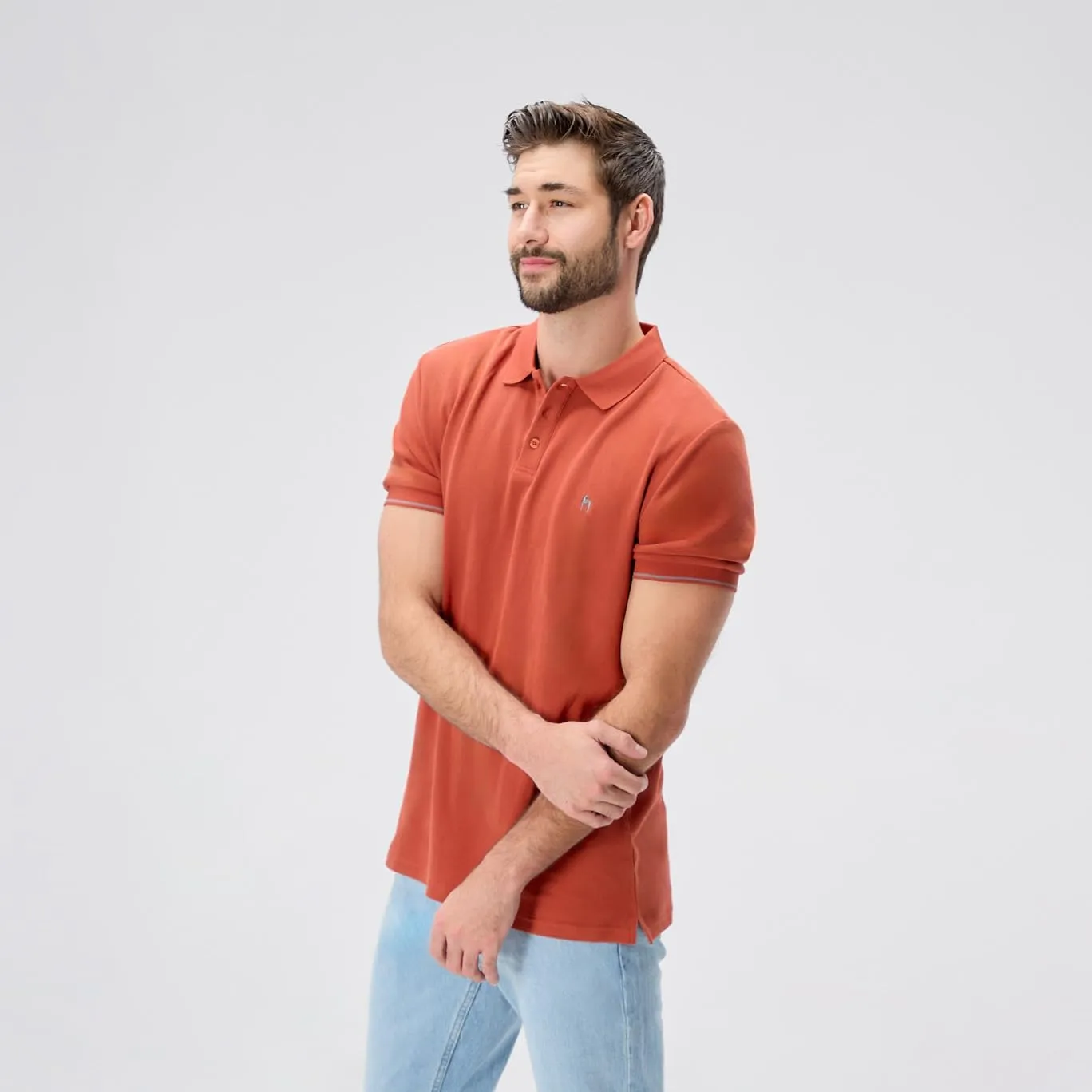 Men's Tall Slim-Fit Short Sleeve Pique Polo 2.0 Polyester/Cotton Blend Long Tee
