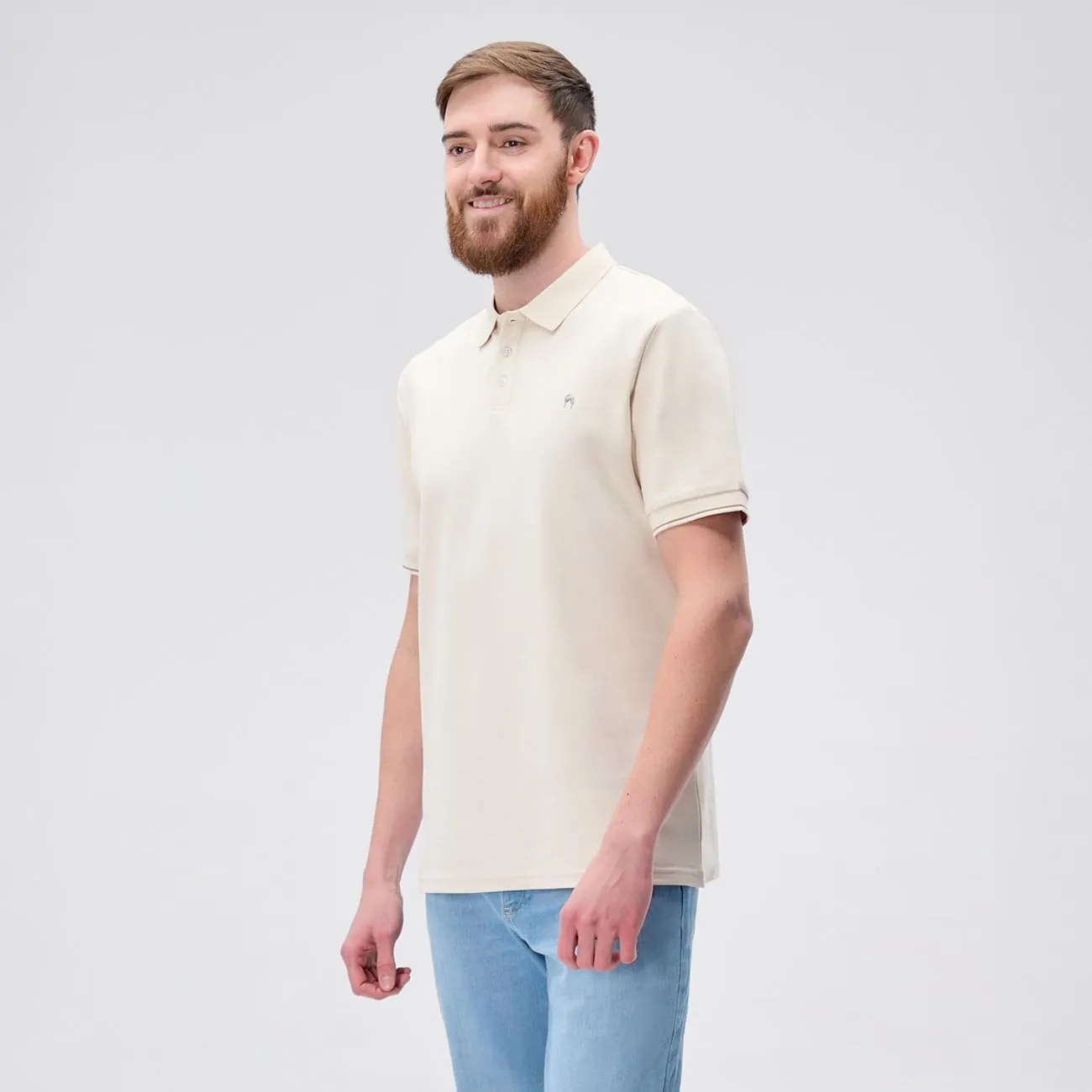Men's Tall Slim-Fit Short Sleeve Pique Polo 2.0 Polyester/Cotton Blend Long Tee