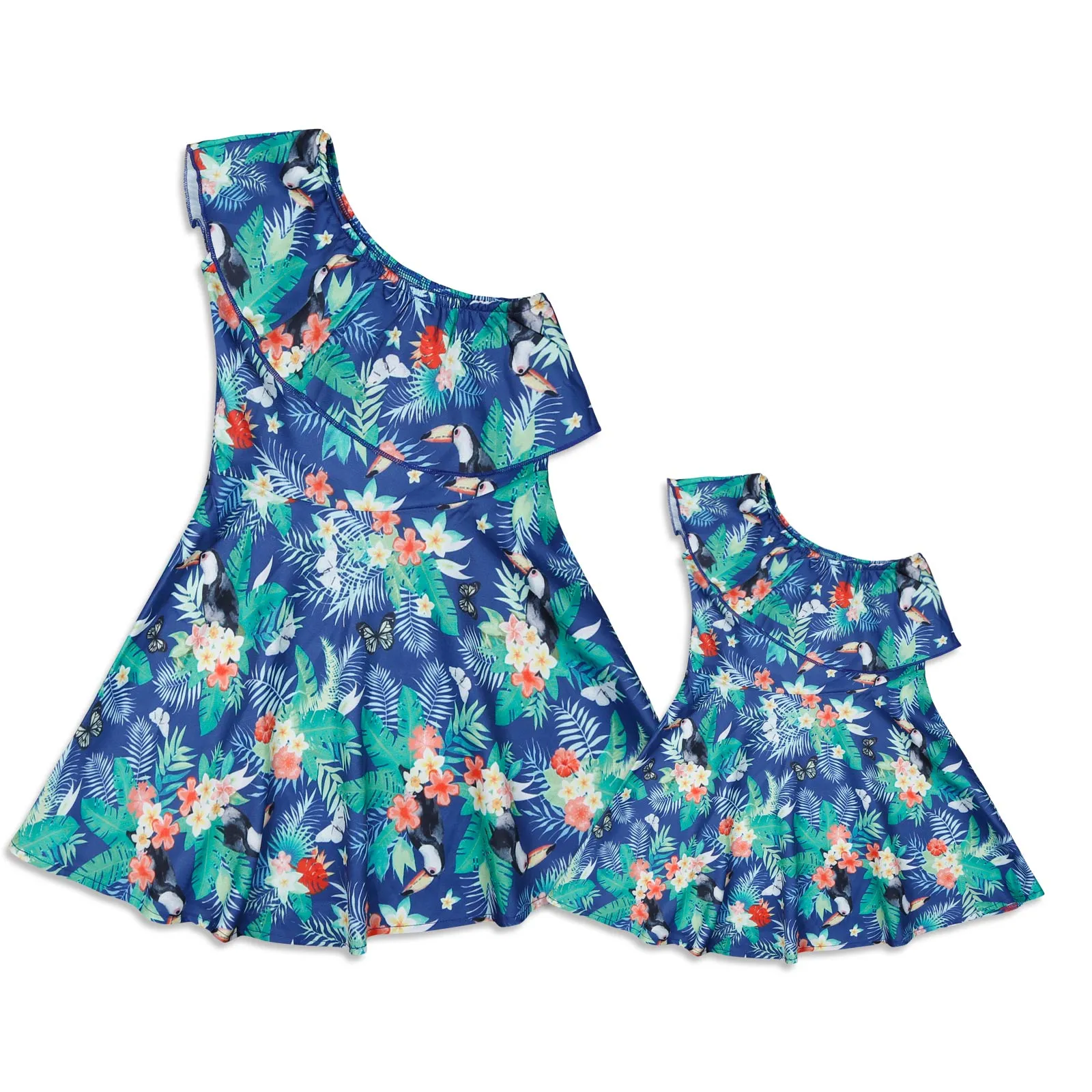 Mom & Me One Shoulder Floral Dress