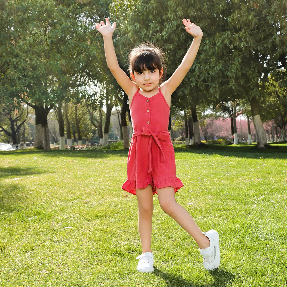 Mom and Me Spaghetti Strap Button Up Jumpsuit