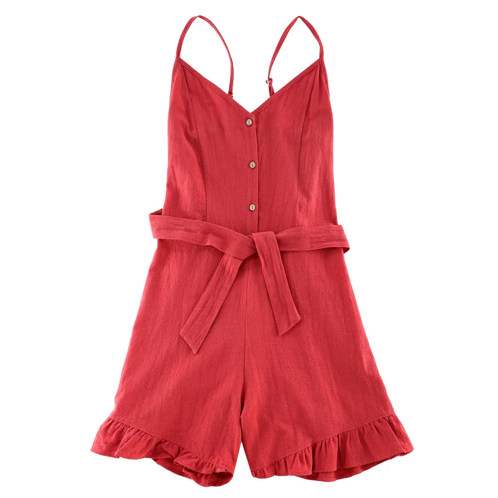 Mom and Me Spaghetti Strap Button Up Jumpsuit