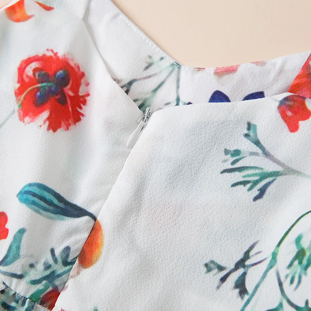 Mommy and Me Floral Printed Dresses Shoulder Straps Bowknot Sleeveless Matching Outfits