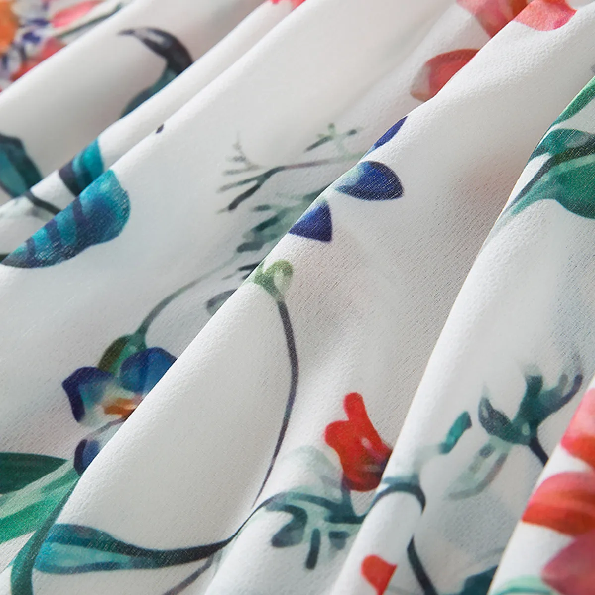 Mommy and Me Floral Printed Dresses Shoulder Straps Bowknot Sleeveless Matching Outfits