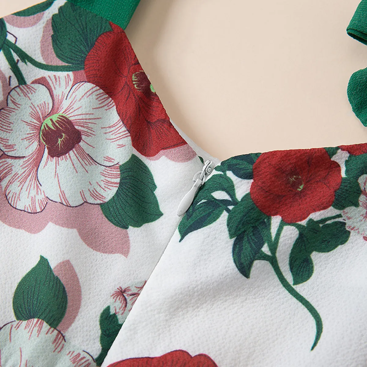 Mommy and Me Floral Printed Dresses Shoulder Straps Bowknot Sleeveless Matching Outfits
