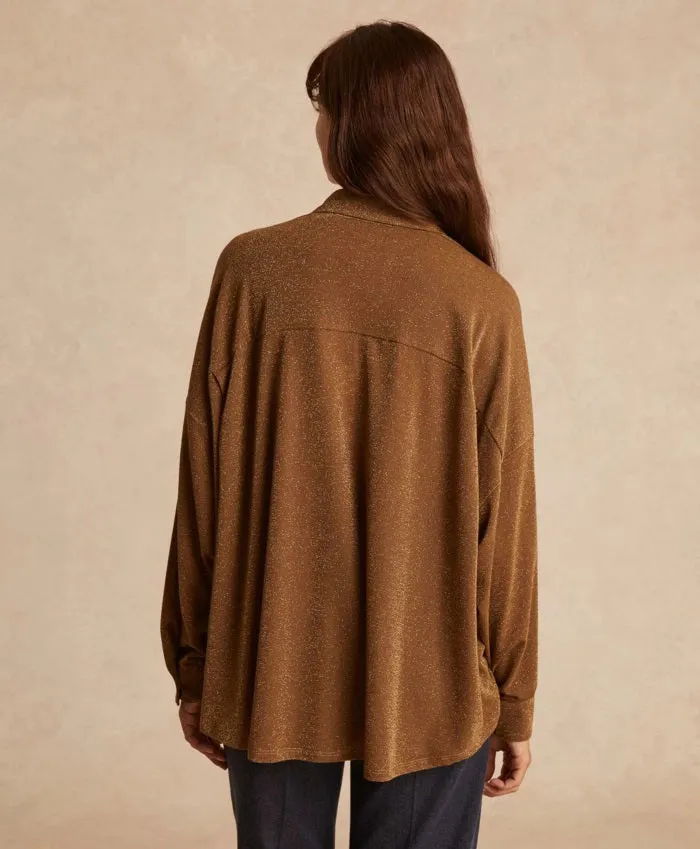 MOMONI - LUCCIOLA SHIRT IN LUREX JERSEY