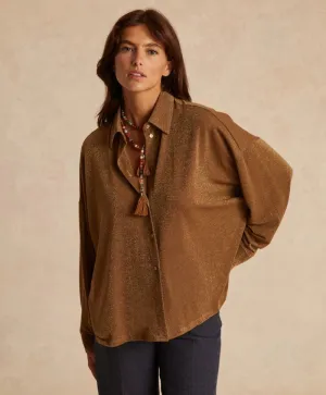 MOMONI - LUCCIOLA SHIRT IN LUREX JERSEY