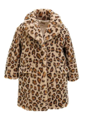 MONNALISA Animal print plush coat