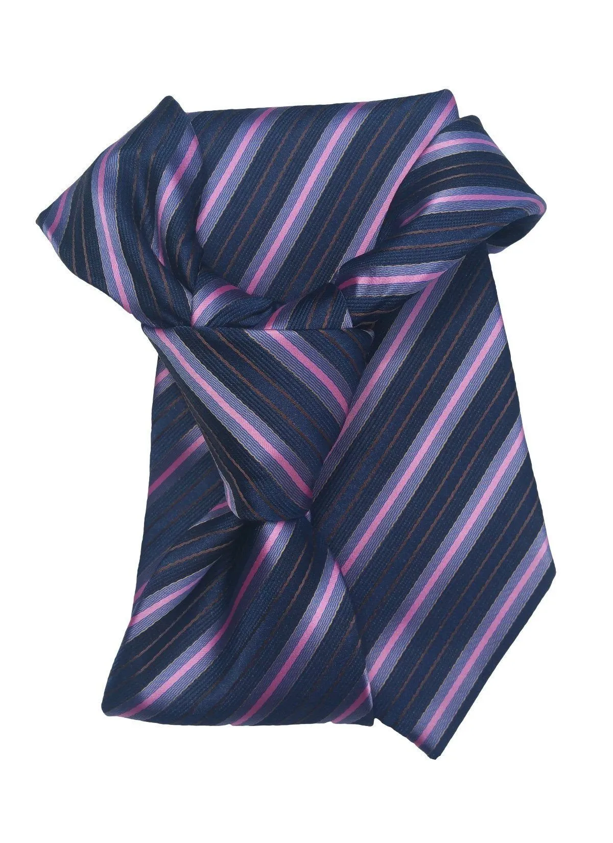 Navy Blue Pink Striped Traditional Tie