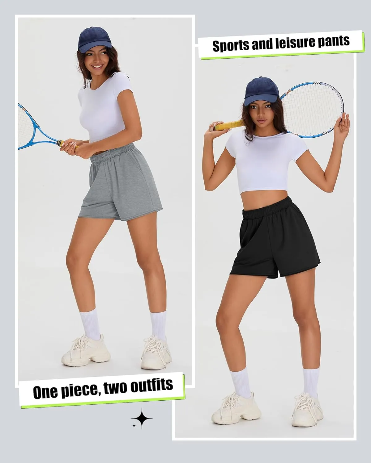 Neer 3 Pack Comfy Drawstring Shorts for Women Summer Lounge Sweat Short Raw Hem Athletic Running Workout Clothes with Pockets