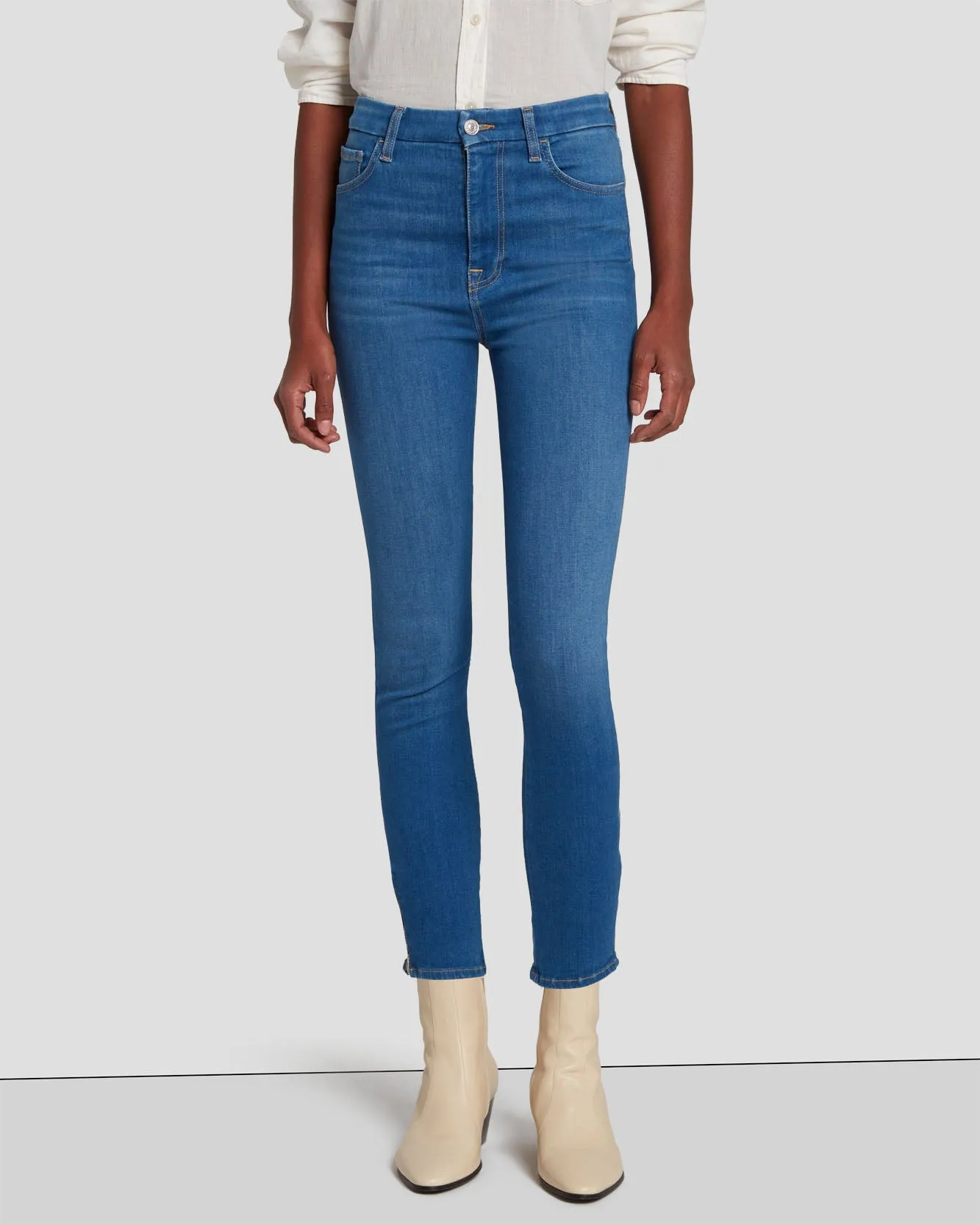 No Filter Ultra High Rise Ankle Skinny in Mazete