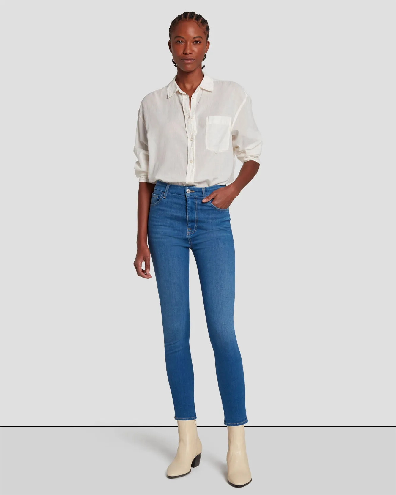 No Filter Ultra High Rise Ankle Skinny in Mazete