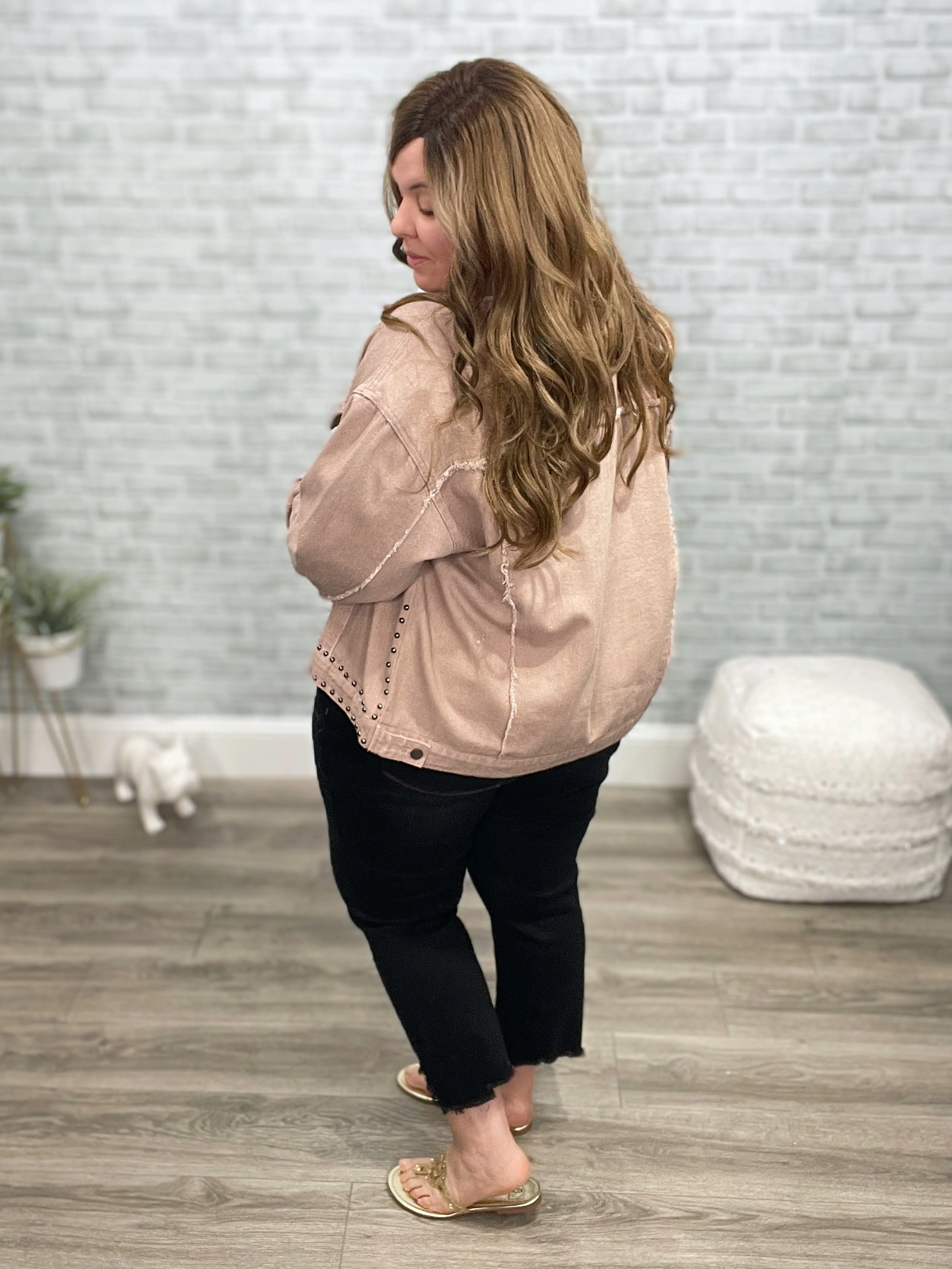 Outdoor Scenery Studded Denim Jacket - Andree by Unit