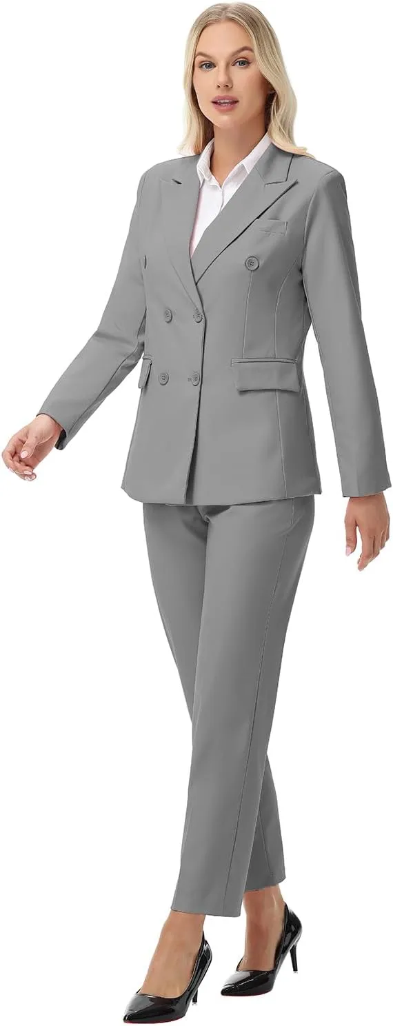 Pant Suits for Women Formal Pant Suits Double Breasted Blazer Sets Women 2 Piece Outfits