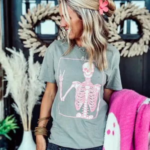 Peace Skelly garment dyed tee