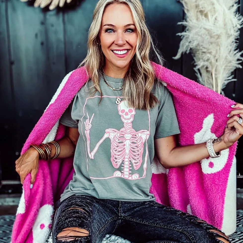 Peace Skelly garment dyed tee