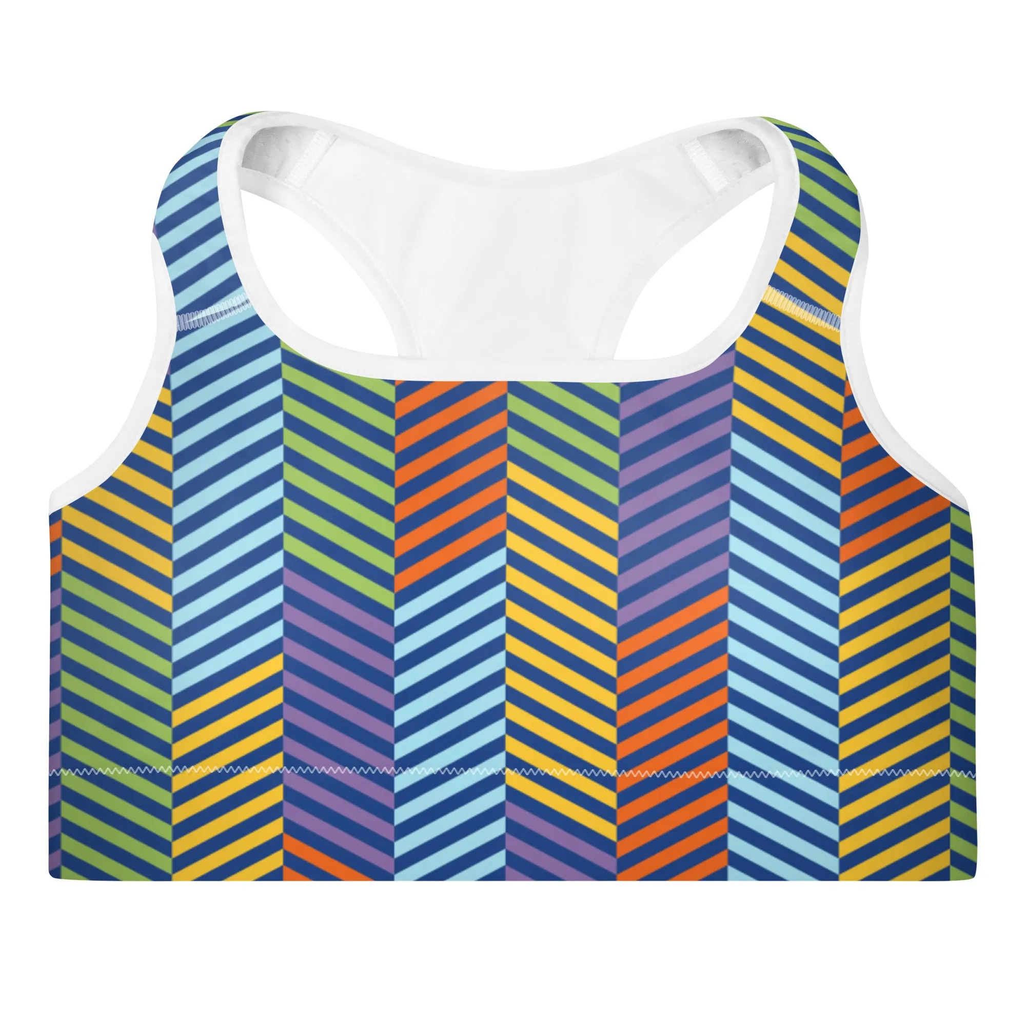 'Peacock' padded sports bra