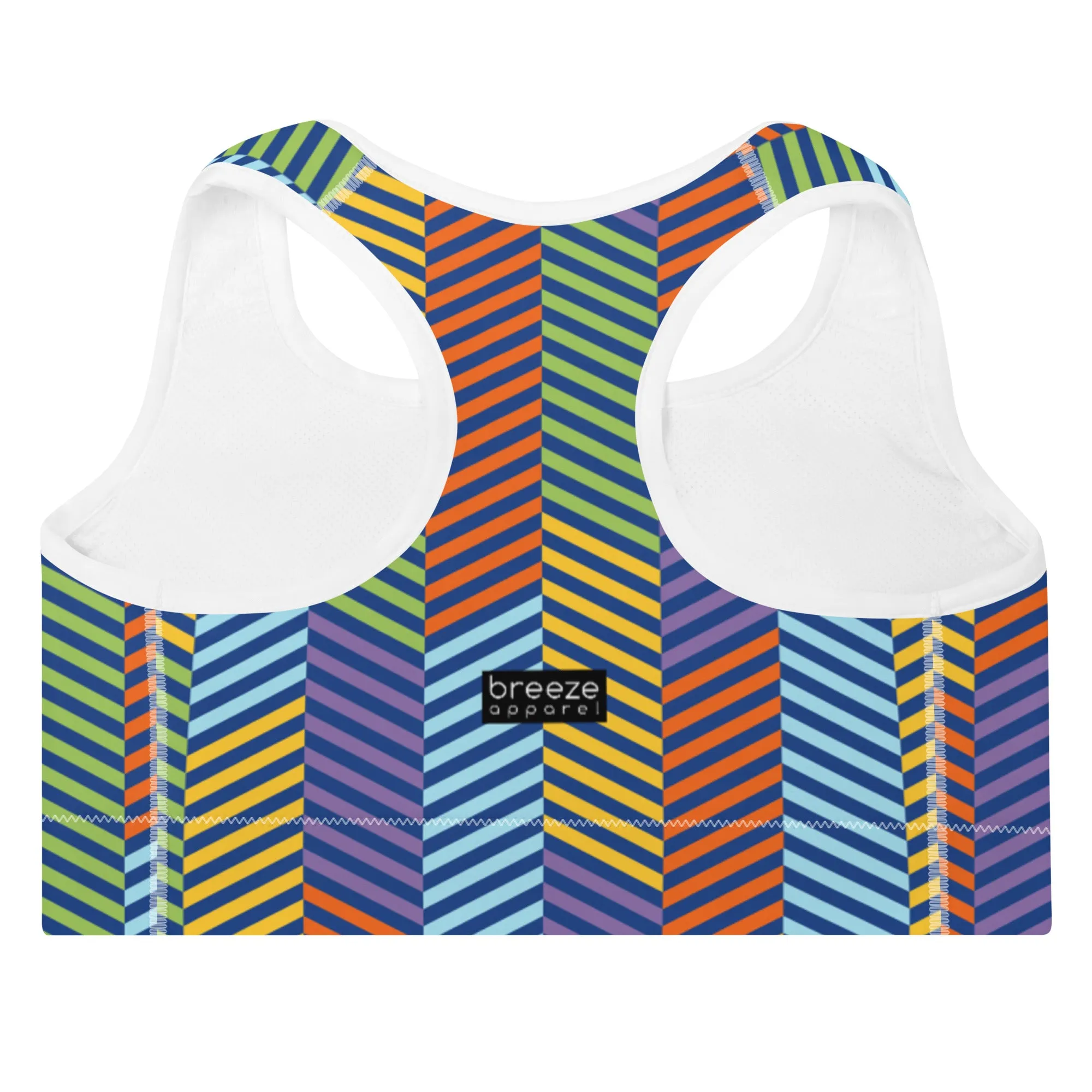'Peacock' padded sports bra