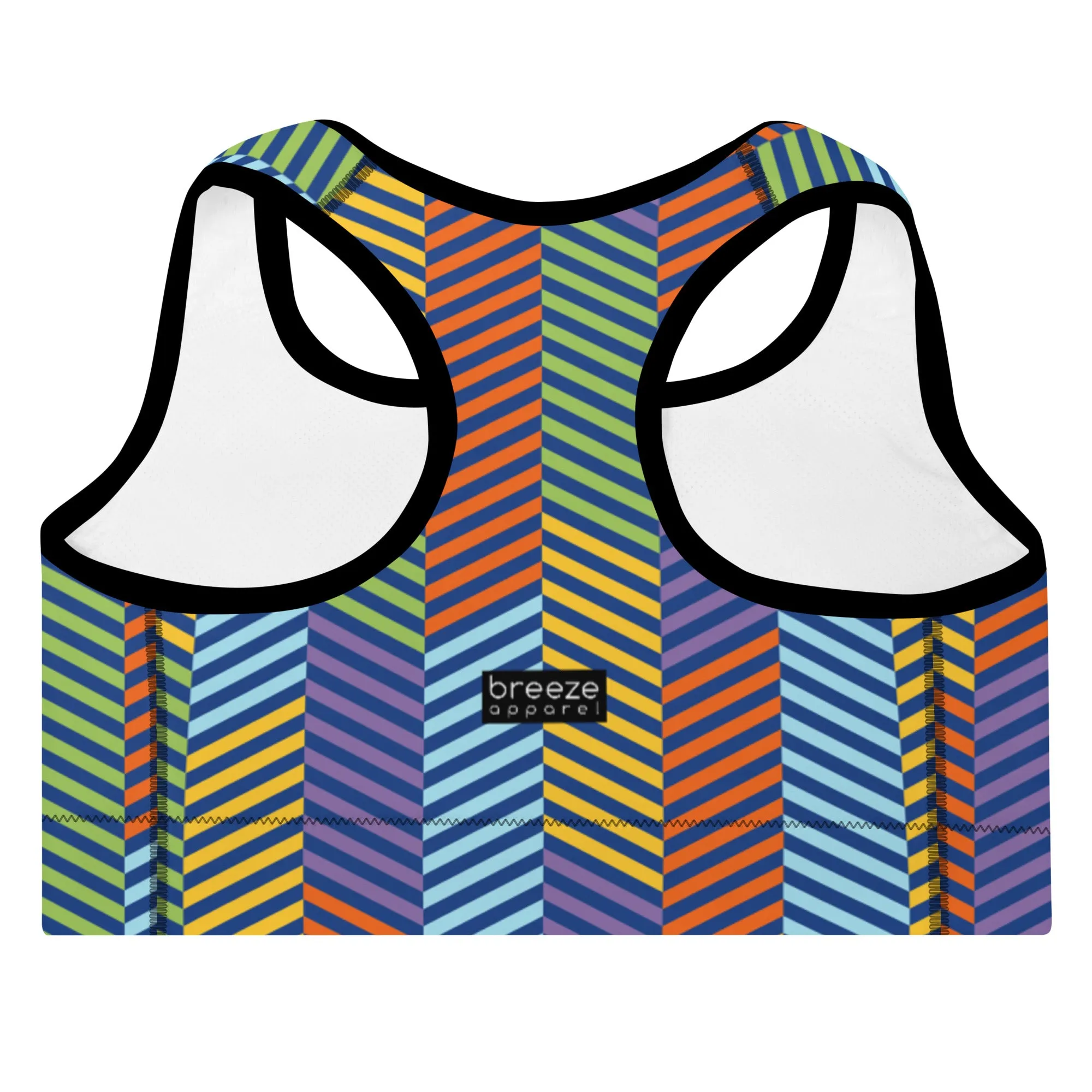 'Peacock' padded sports bra