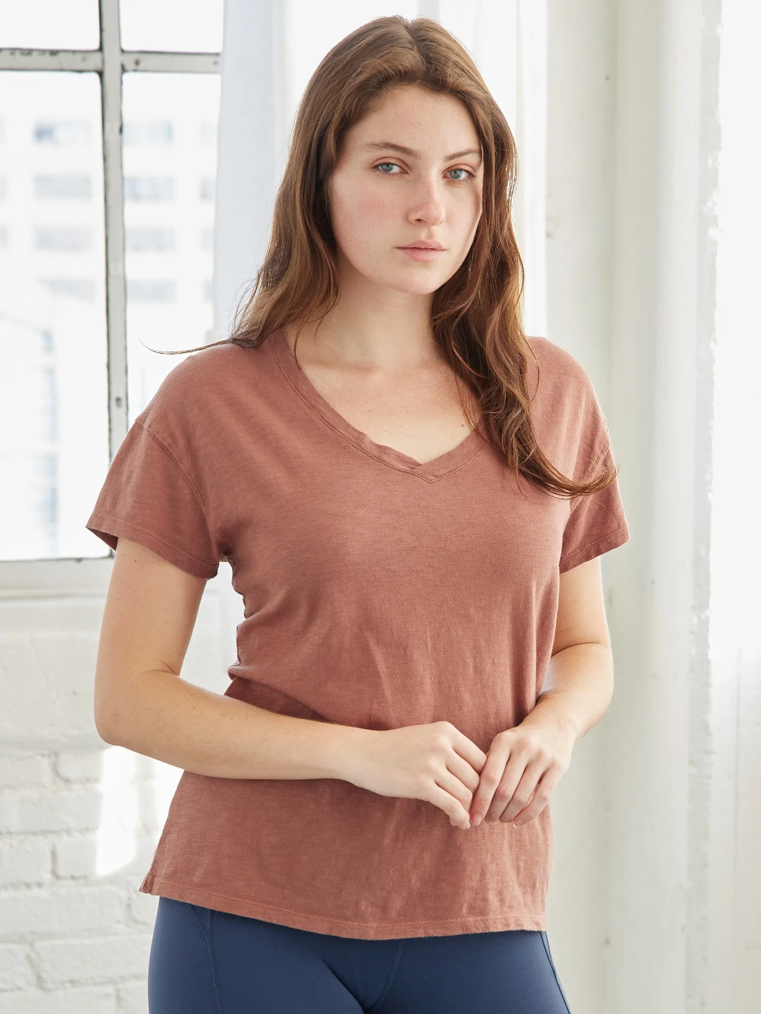 Pigment Dyed V-Neck Tee