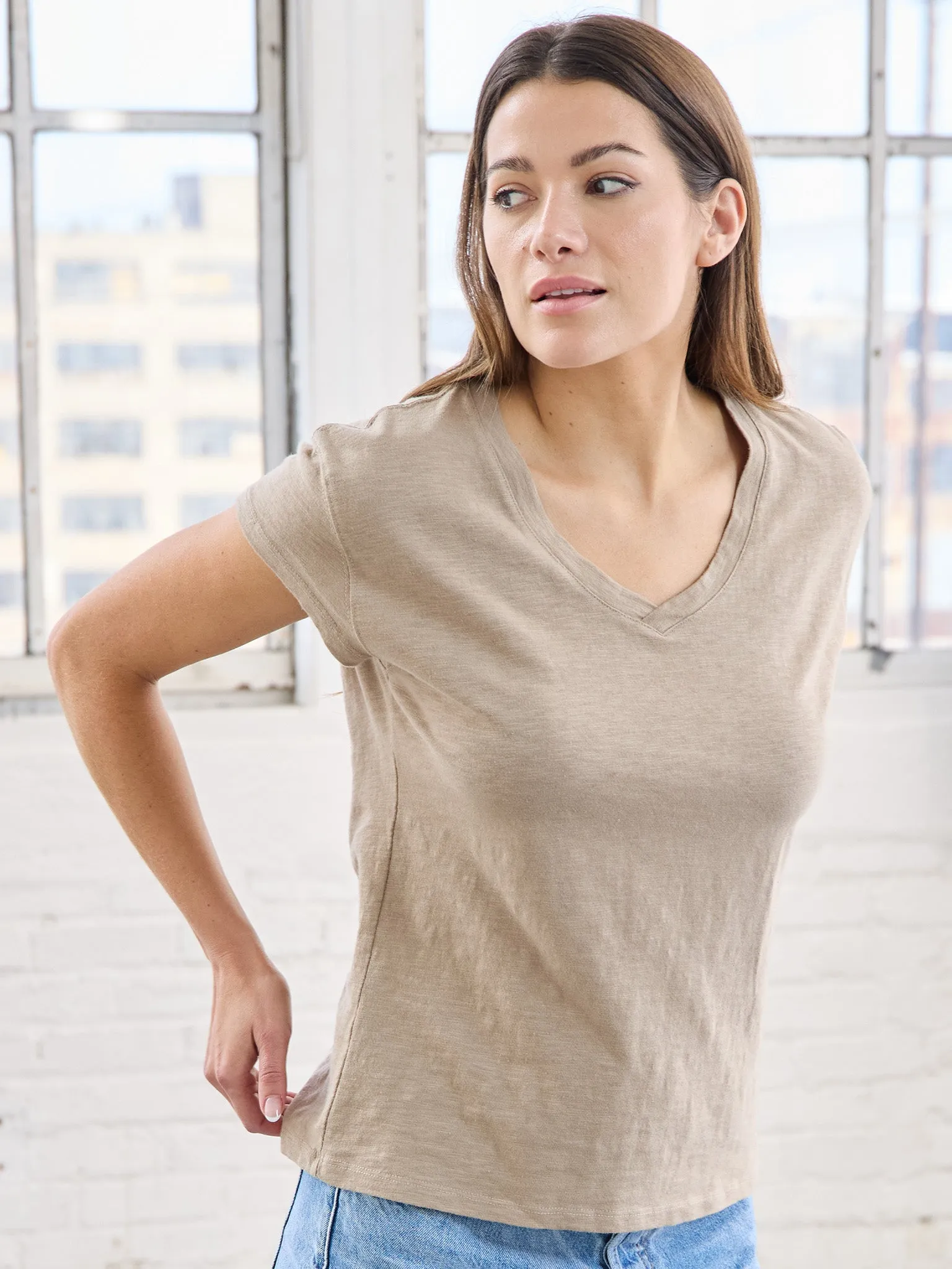 Pigment Dyed V-Neck Tee