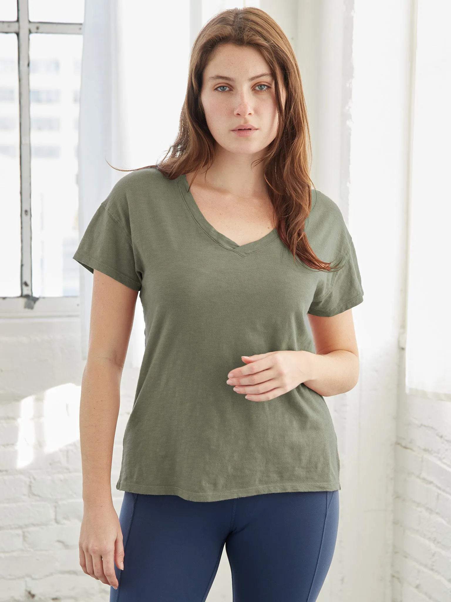 Pigment Dyed V-Neck Tee