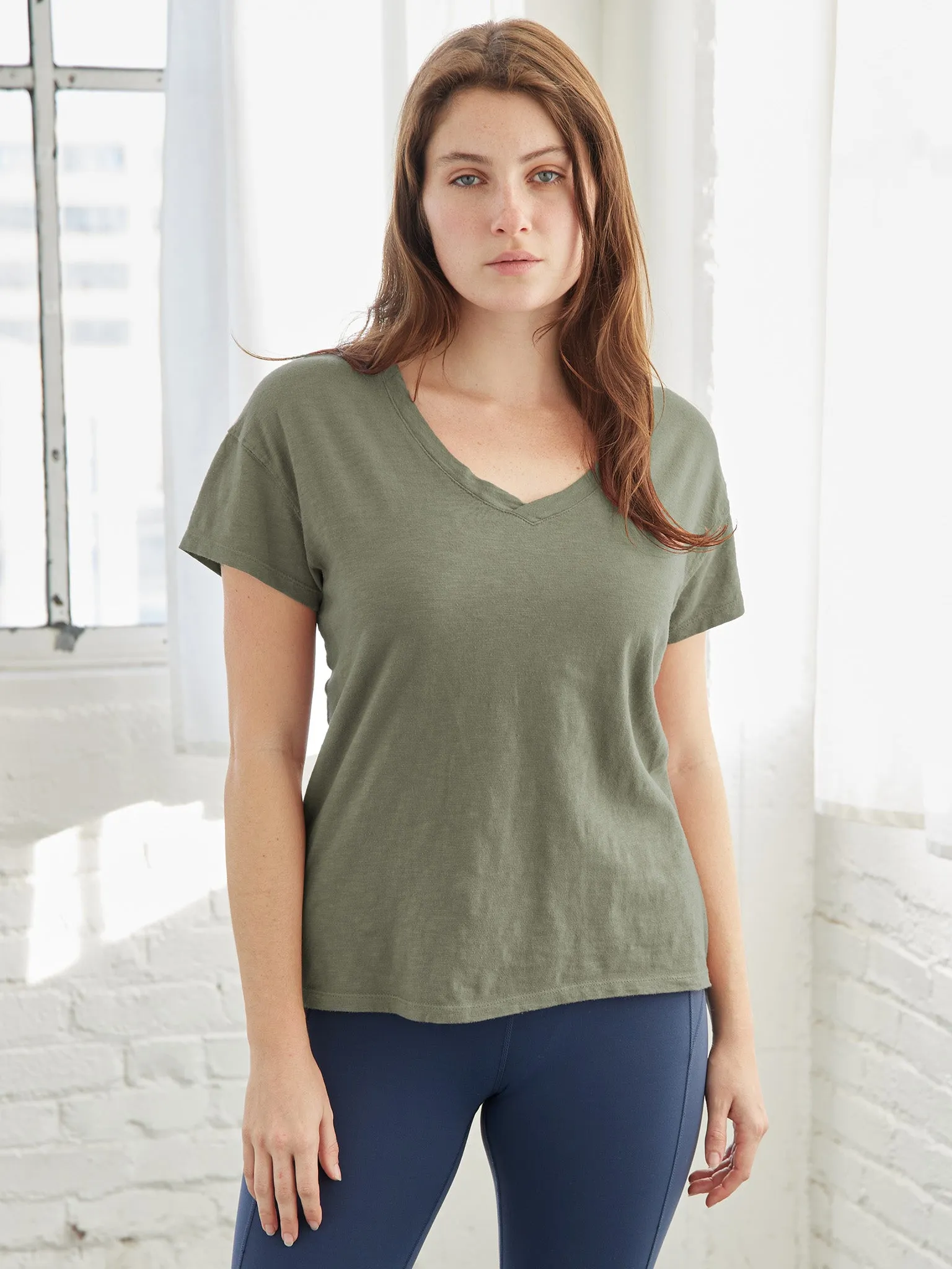 Pigment Dyed V-Neck Tee