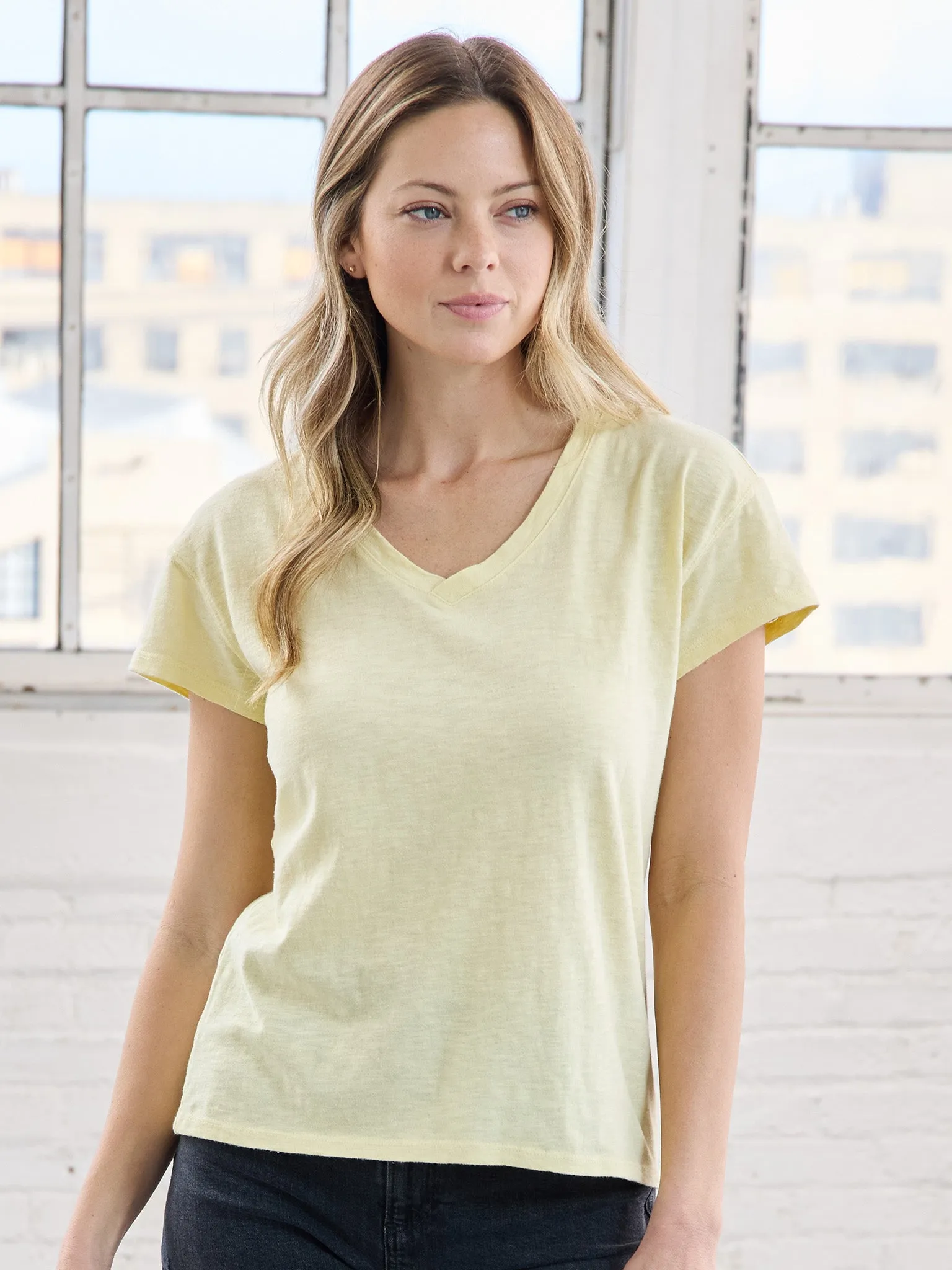 Pigment Dyed V-Neck Tee