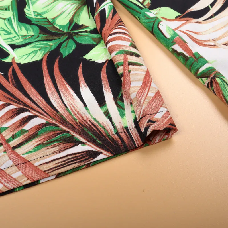 Plant Print Sleeveless Mom and aughter Matching Jumpsuits