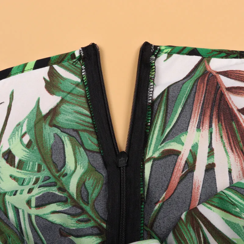 Plant Print Sleeveless Mom and aughter Matching Jumpsuits