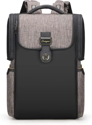 Professional Business Laptop Backpack for Men - Ergonomic Lightweight Design, Eco-Conscious Water Resistant Vintage Computer Backpack for 14 Inch Laptop, Office Travel & Casual Daypack, 24L