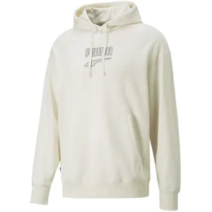 Puma Mens Downtown Logo Hoodie Cream