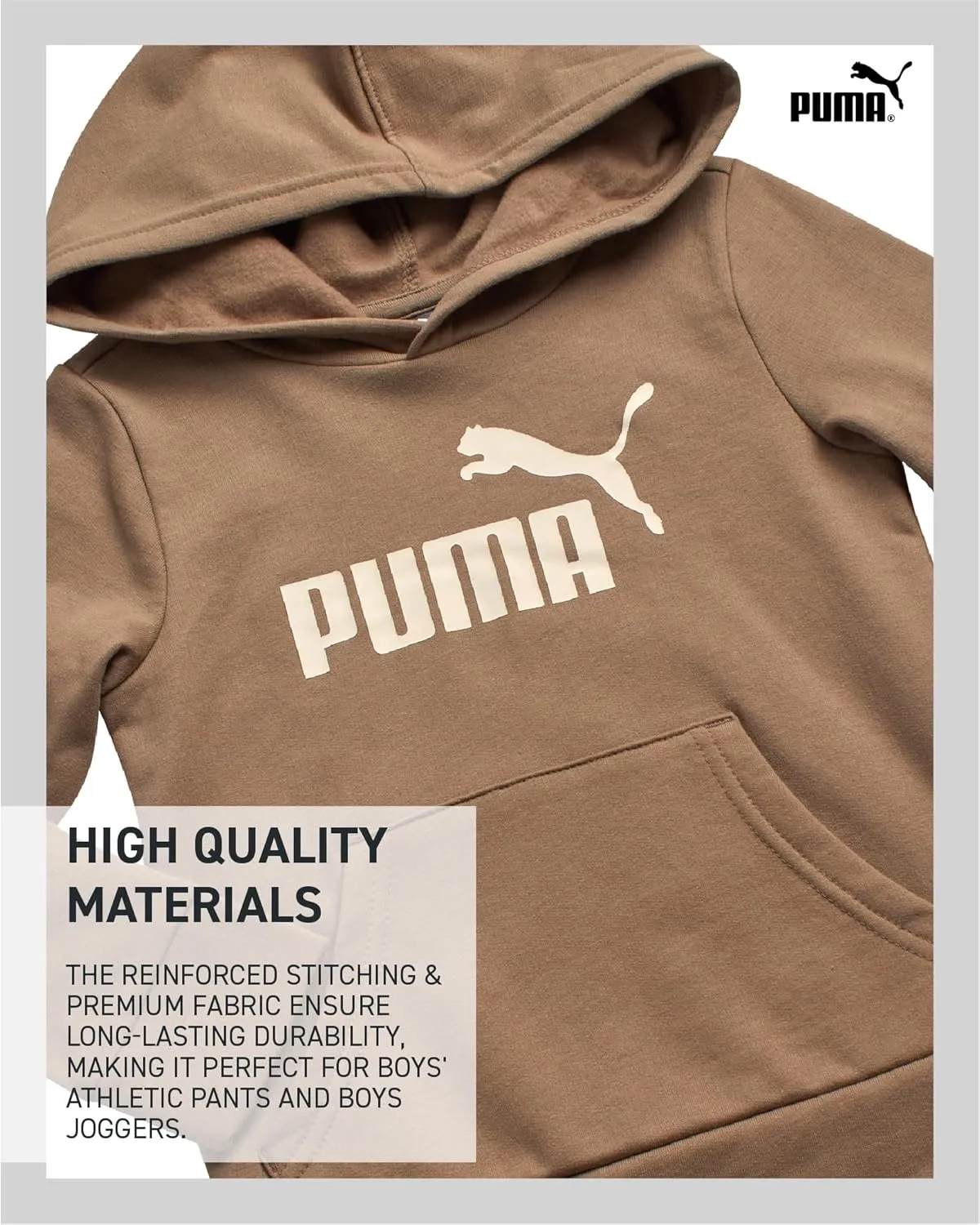 PUMA Toddler Boys' Activewear Set - 3 Piece Active Fleece T-Shirt, Hoodie Sweatshirt, and Jogger Pants Set for Boys (12M-4T)