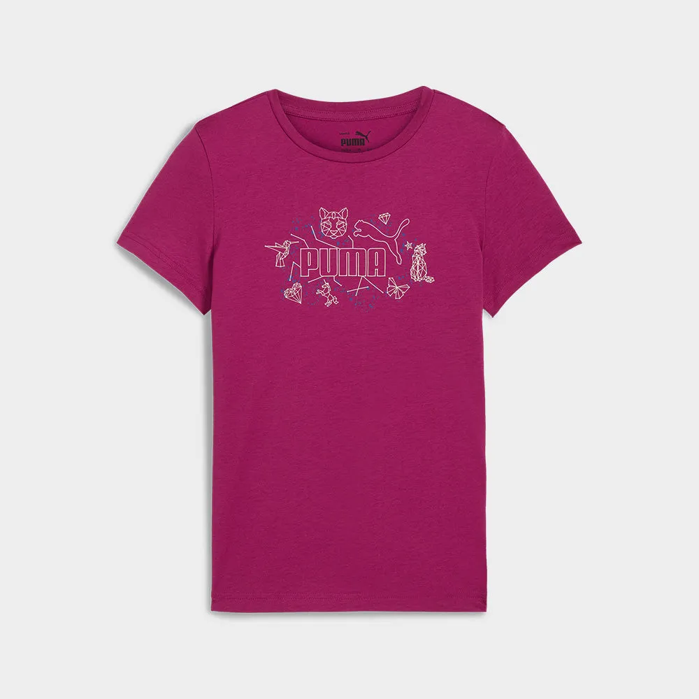 Puma Youth Essentials  Starry Safari Tee Pink/Multi _ 182036 _ Pink