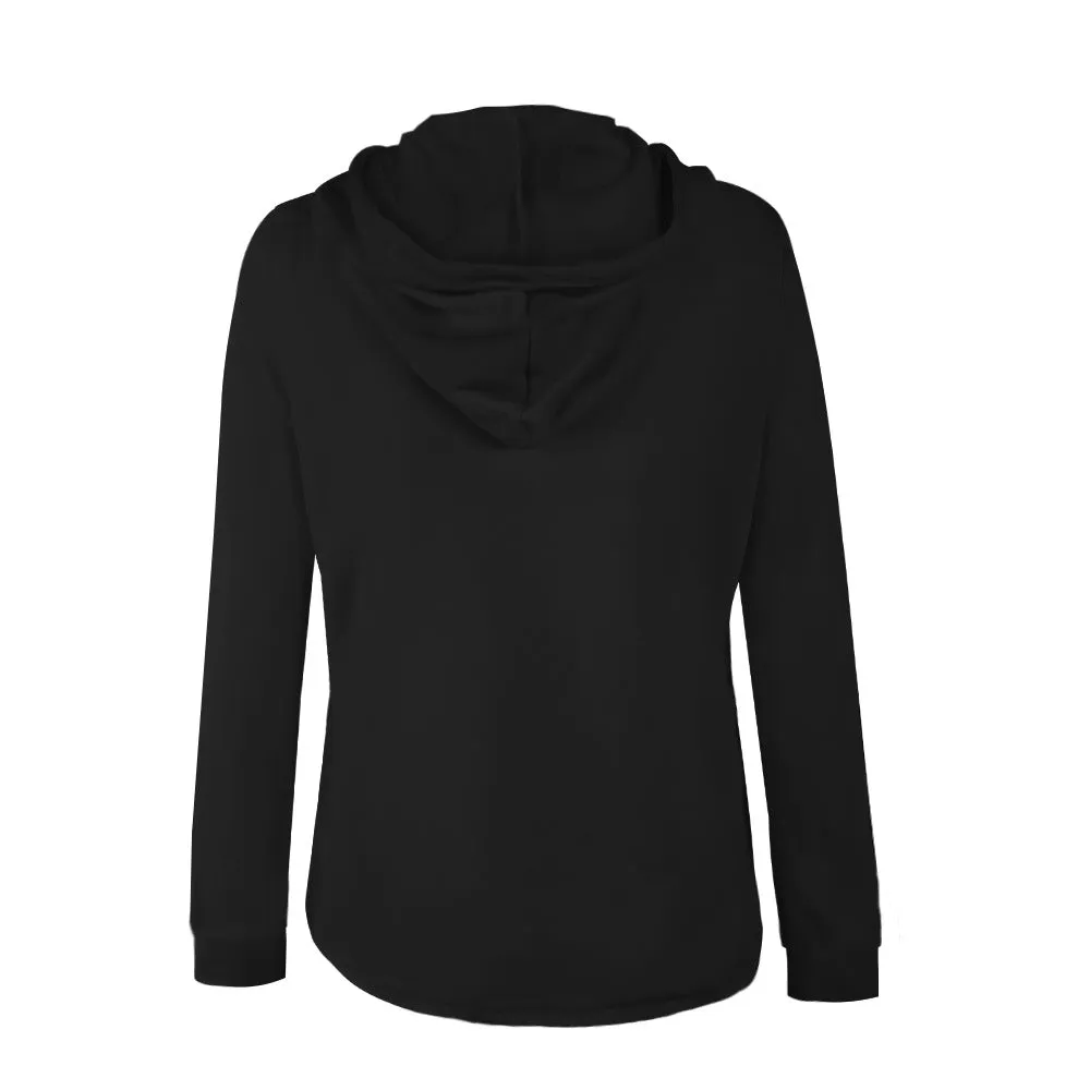Pure Color Zipper Slim Hooded Coat