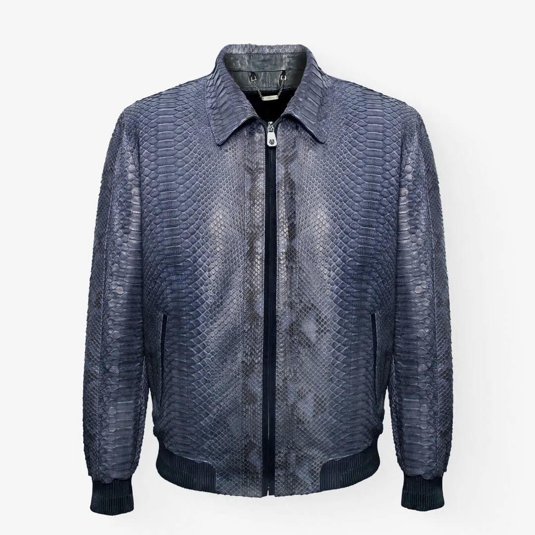 Python Leather Flight Jacket
