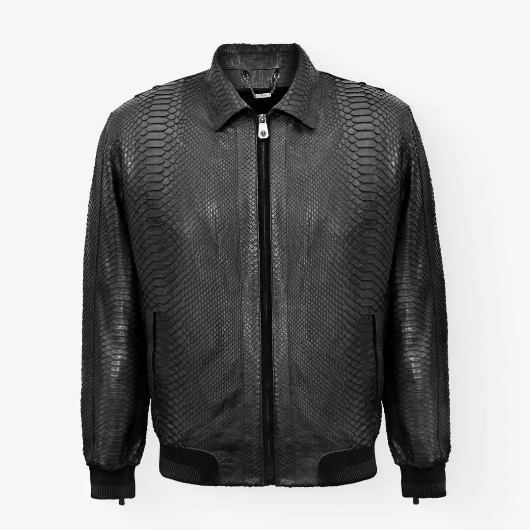 Python Leather Flight Jacket