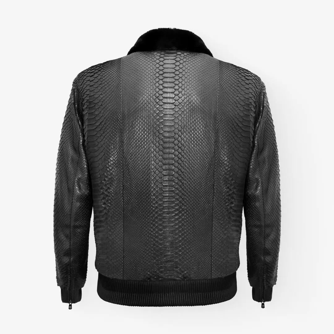 Python Leather Flight Jacket